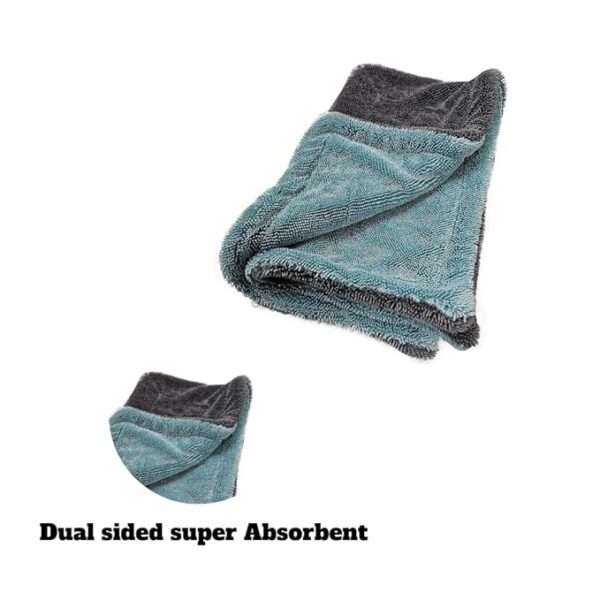 Swiss Gold Microfiber Cloth for Car - Puremagic 1200 GSM Twisted Loop Super Absorbent Towel 40x60 Cm, Edgeless Design with Plush Pile, Lint Free Cloth for Car Bike Drying & Detailing (Pack of 1)