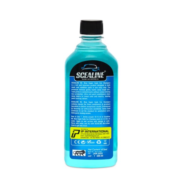 SCEALINE Super Suds Concentrate Car Shampoo with Microfiber Cloth | Removes Tough Stains, Dirt & Grime | Slick Lubricants Help Reduce Swirls & Scratches | Thick Foam Works with Bucket & Foam Cannon