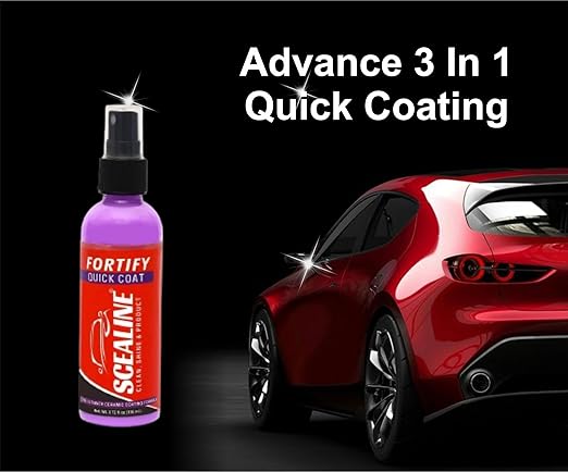 SCEALINE Car Liquid Polish Spray 3 in 1 High Protection Quick Car Coating Spray | Clean, Polish, Restore Shine | Water-Proof, Fouling Resistance, Anti-Aging | Spray & Wipe Formula - 110 ml (Pack of 2)