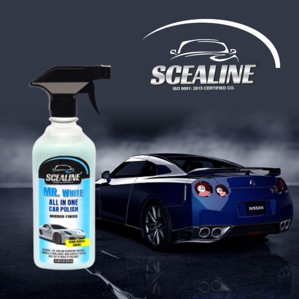SCEALINE All in One Multipurpose Liquid Polish for Car, Bike & Scooter | High Gloss & Easy Application | Clean, Protect & Keep Showroom Finish | For Interior & Exterior - 473ml with Microfiber Cloth