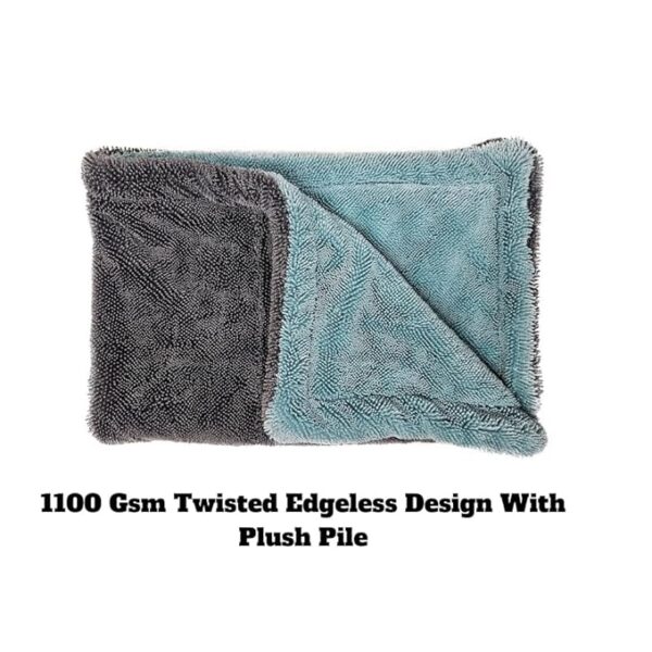 Swiss Gold Microfiber Cloth for Car - Puremagic 1200 GSM Twisted Loop Super Absorbent Towel 40x60 Cm, Edgeless Design with Plush Pile, Lint Free Cloth for Car Bike Drying & Detailing (Pack of 1)